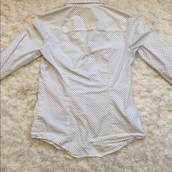 White with black polka dots button up - Picture 4 of 4